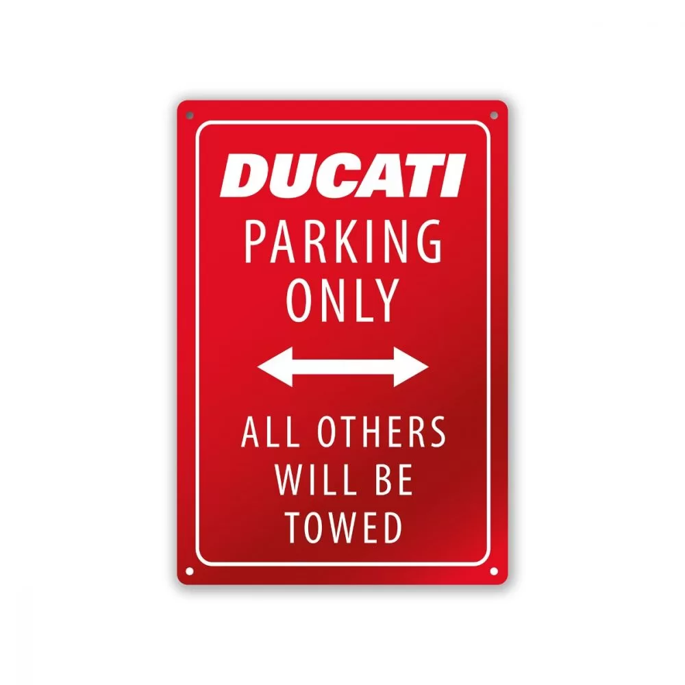 Ducati parkirni znak PARKING METAL SIGN rdeč
