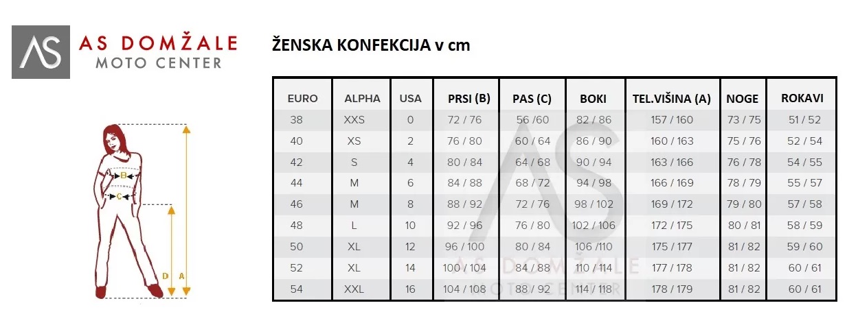 Dainese ženska motoristična jakna ARYA Tex