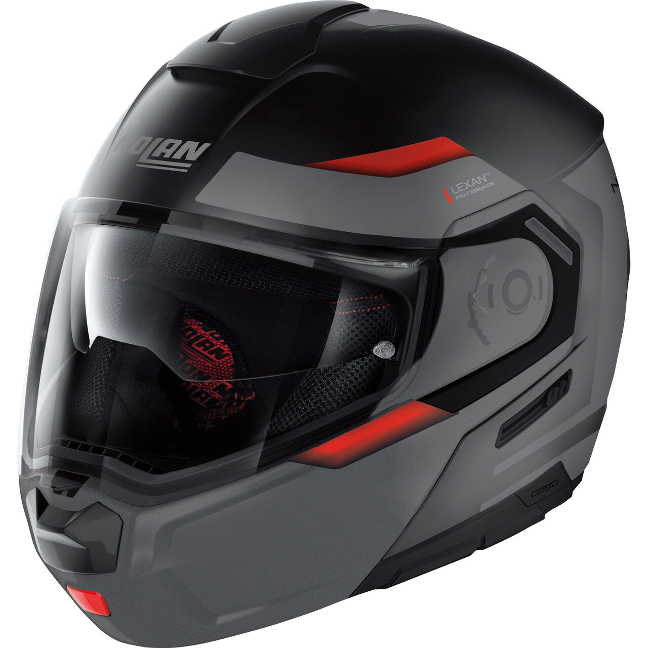 Nolan N90.3 06 Comeback N-Com negro rojo N9Z000663044 Cascos Modulares