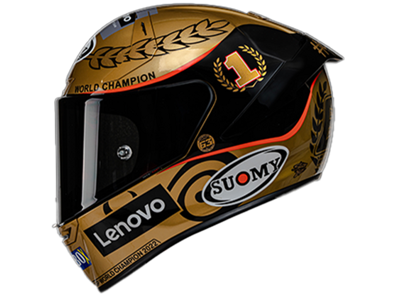 Suomy motoristična čelada SR-GP PECCO *63* MOTO GP CHAMPION 2022 Gold limited edition