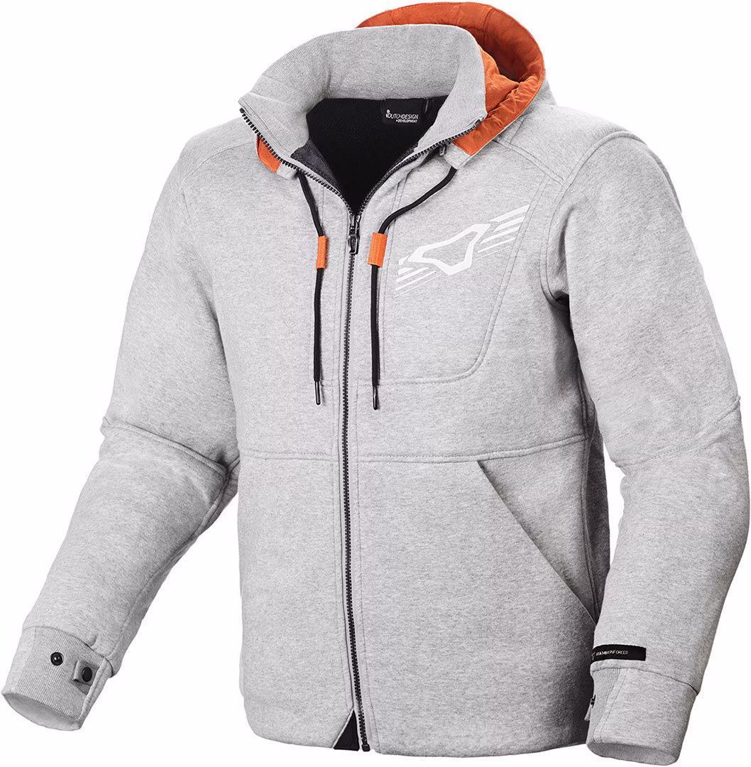 Macna m. motoristična jopa DISTRICT Svetlo Siva/Oranžna 4XL