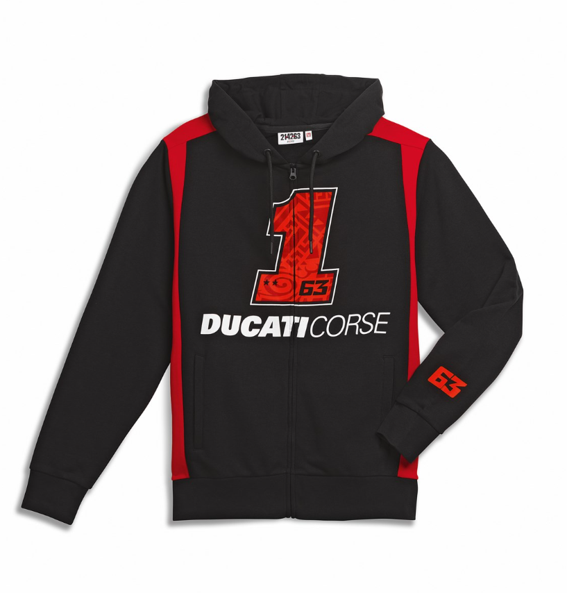 Ducati pulover HOODED SWEATSHIRT PB#1 BLACK LINE s kapuco