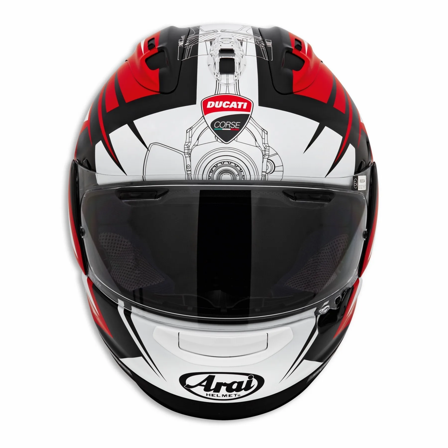 Ducati integralna motoristična čelada CORSE RX-V7 ECE Bela/Rdeča/Črna XS