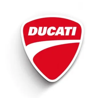 Ducati kovinski znak DUCATI SHIELD METAL Rdeča/Bela