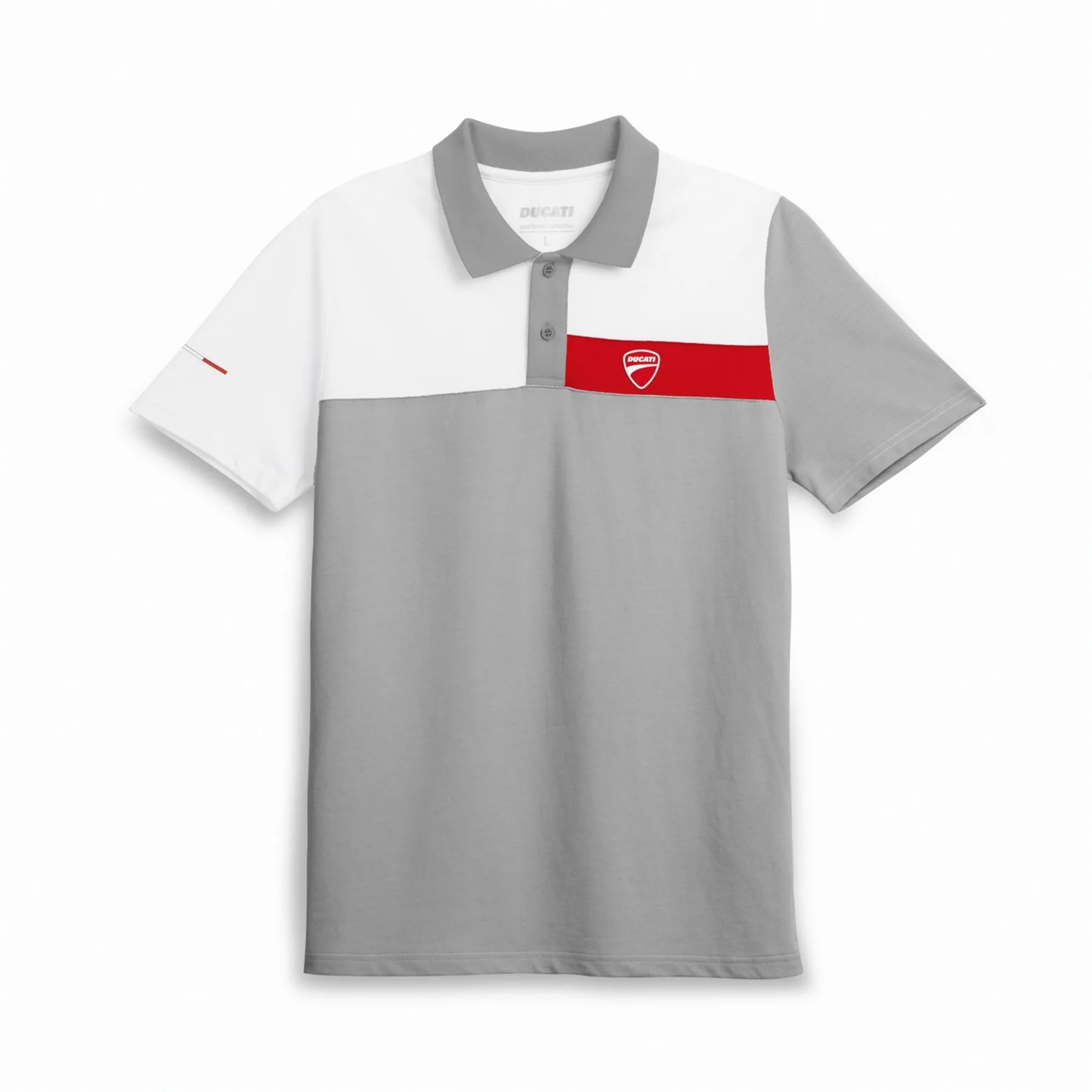 Ducati m. polo majica COLOR BLOCK Bela/Siva/Rdeča S