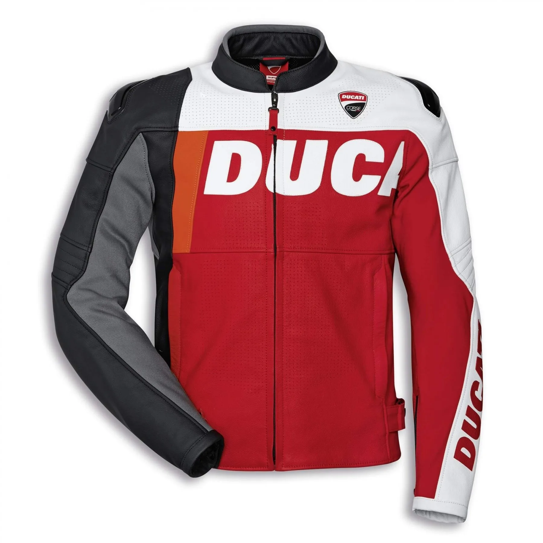 Ducati m. usnjena motoristična jakna SPEED EVO C2 - perforirana Rdeča/Bela/Črna/Siva 54