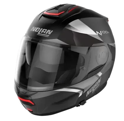 NOLAN preklopna motoristična čelada N100-6 Paloma 25 Črna/Rdeča/Srebrna 2XL