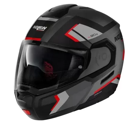 NOLAN preklopna motoristična čelada N90-3 Lighthouse 47 Črna/Siva/Rdeča L