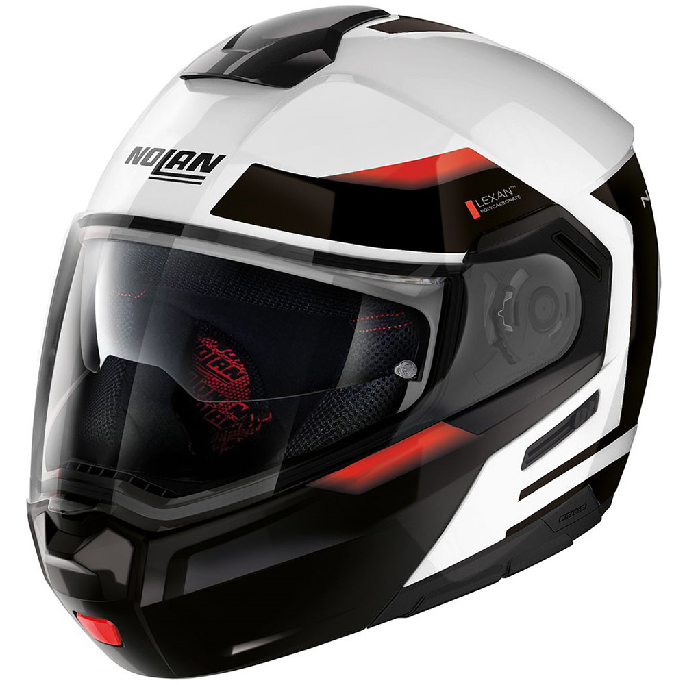 NOLAN preklopna motoristična čelada N90-3 Reflector 37 Bela/Črna/Rdeča XL