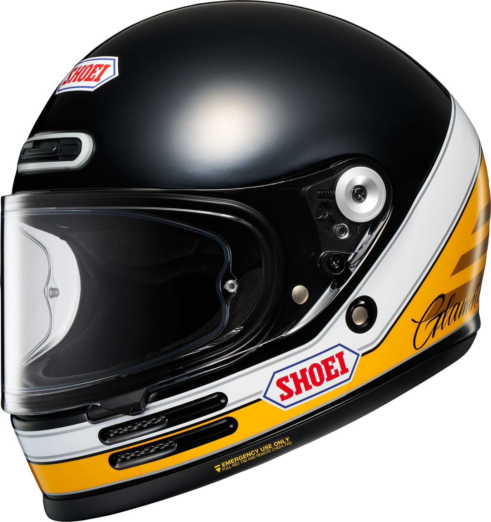 SHOEI integralna motoristična čelada GLAMSTER 06 Abiding TC-3 Črna/Rumena/Bela XL