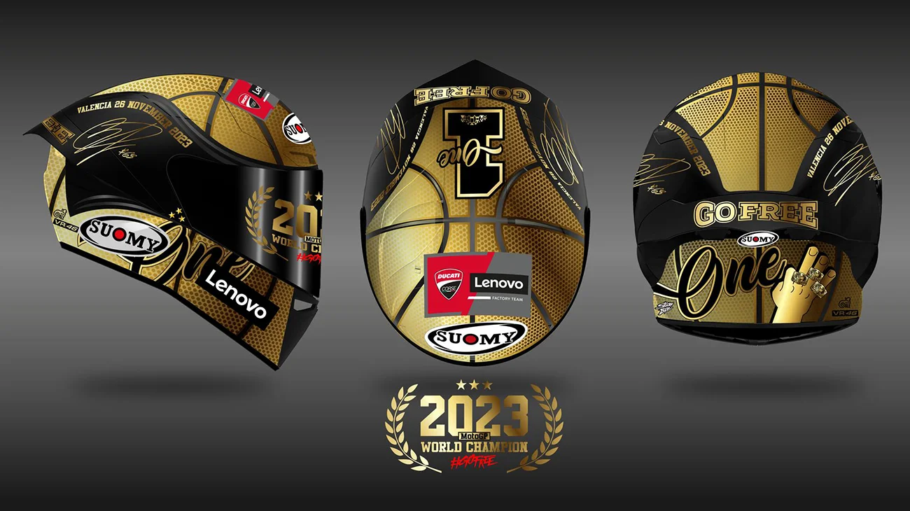 SUOMY integralna motoristična čelada S1-XR GP PECCO *63* MOTO GP CHAMPION 2023 Gold limited edition Zlata M