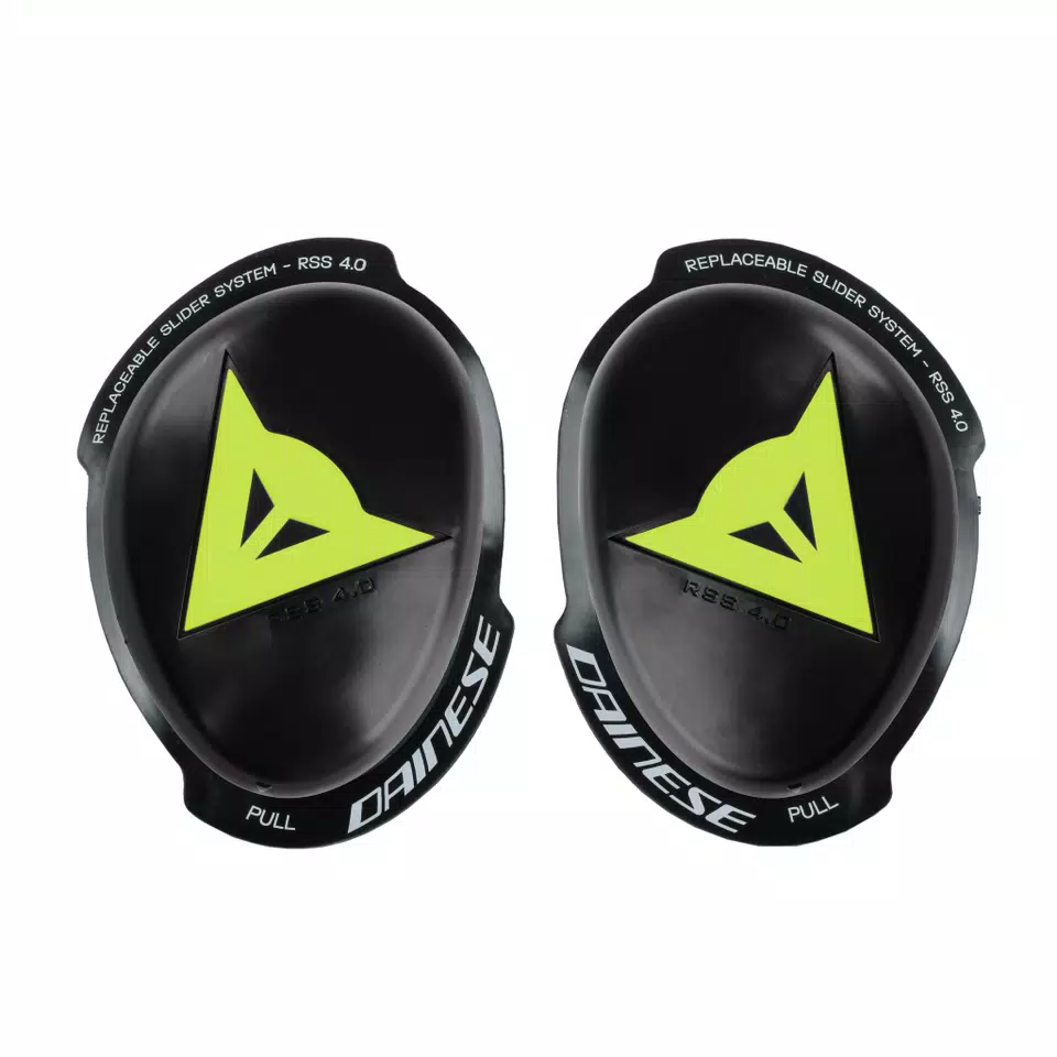 Dainese drsnik za koleno RSS 4.0 nastavljivi + Base plate Črna/Rumena