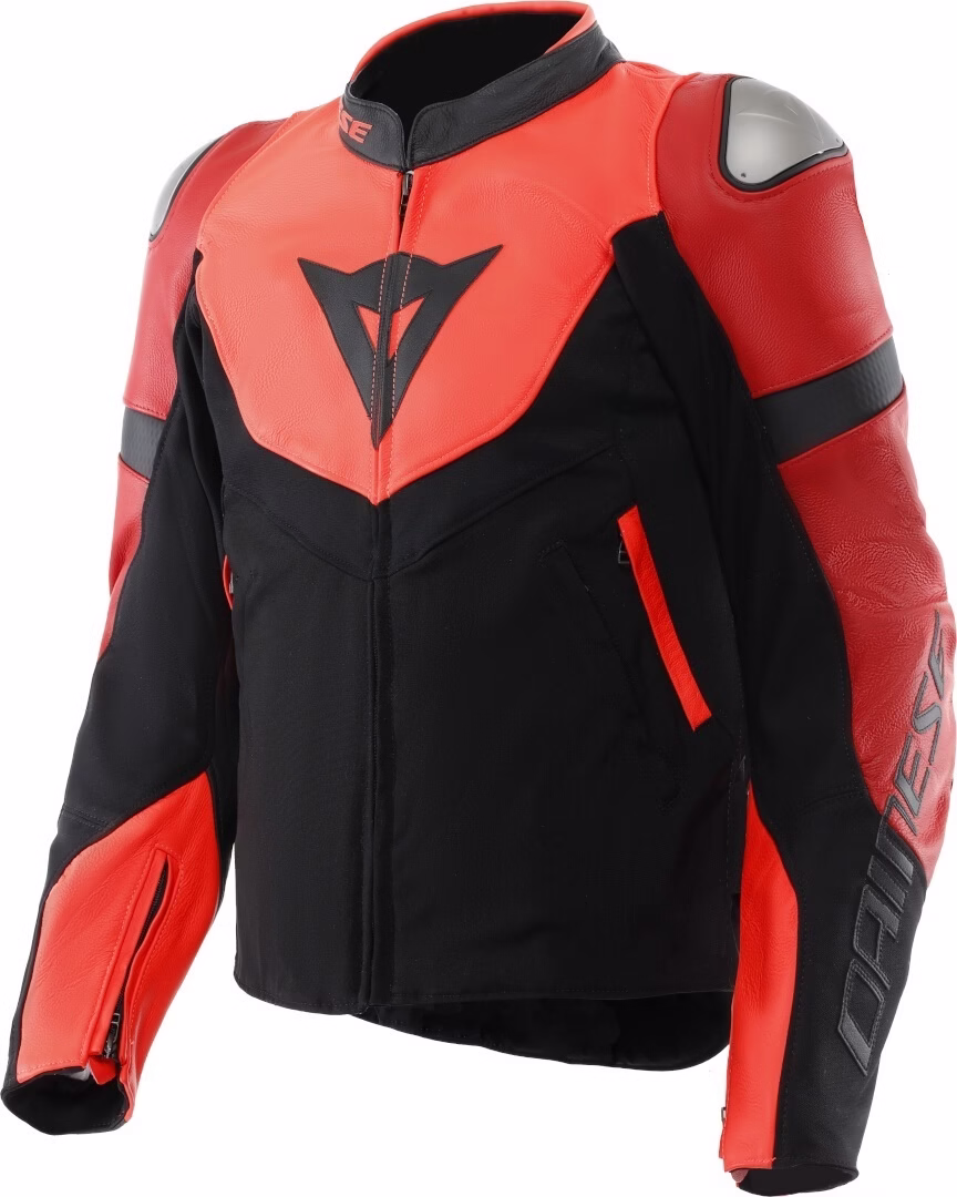Dainese m. motoristična jakna IPERATTIVA textil/usnje Rdeča Fluo/Črna 48