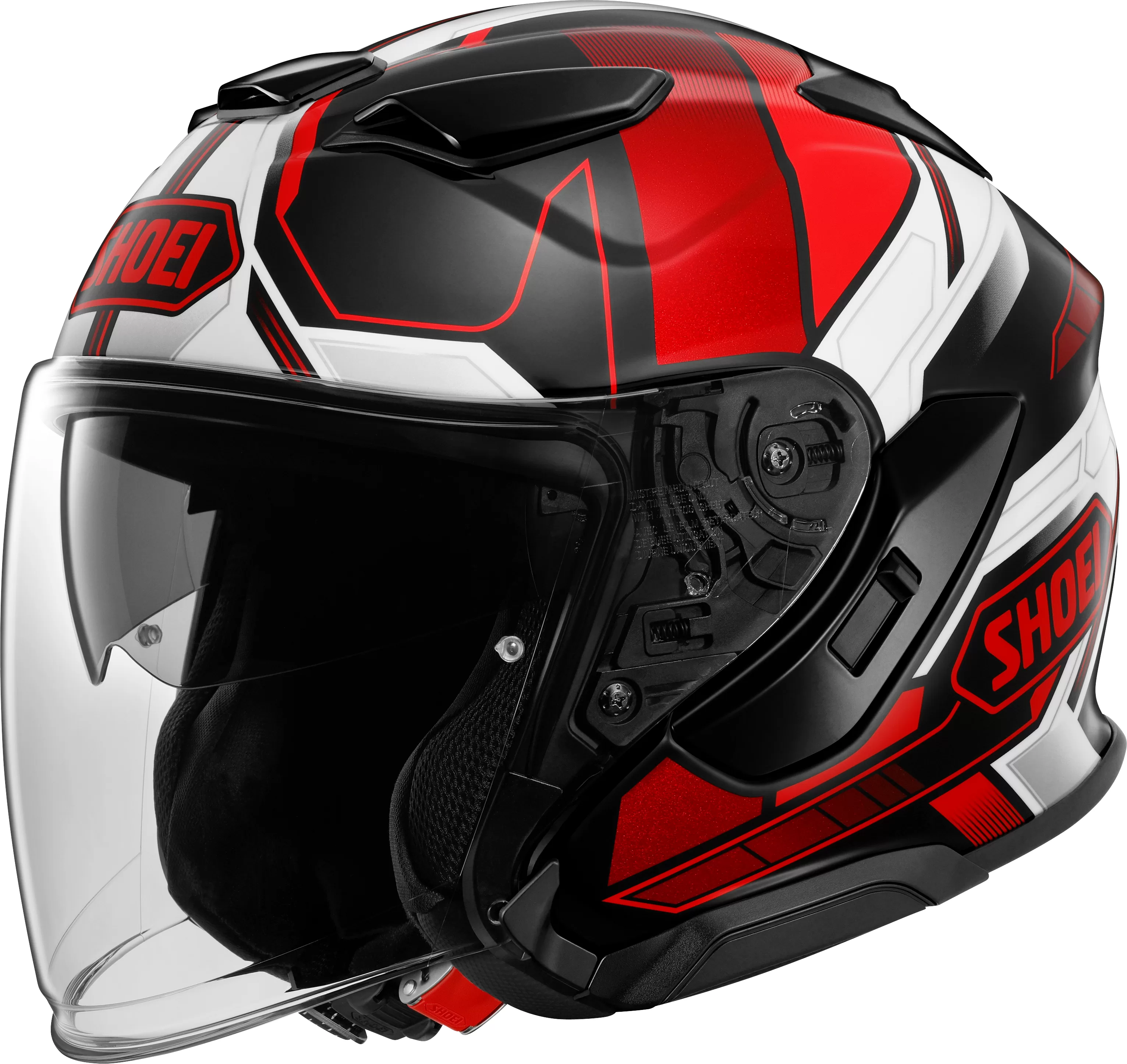 SHOEI jet motoristična čelada J-CRUISE 3 Whizzy TC-1 Črna/Rdeča/Bela XS