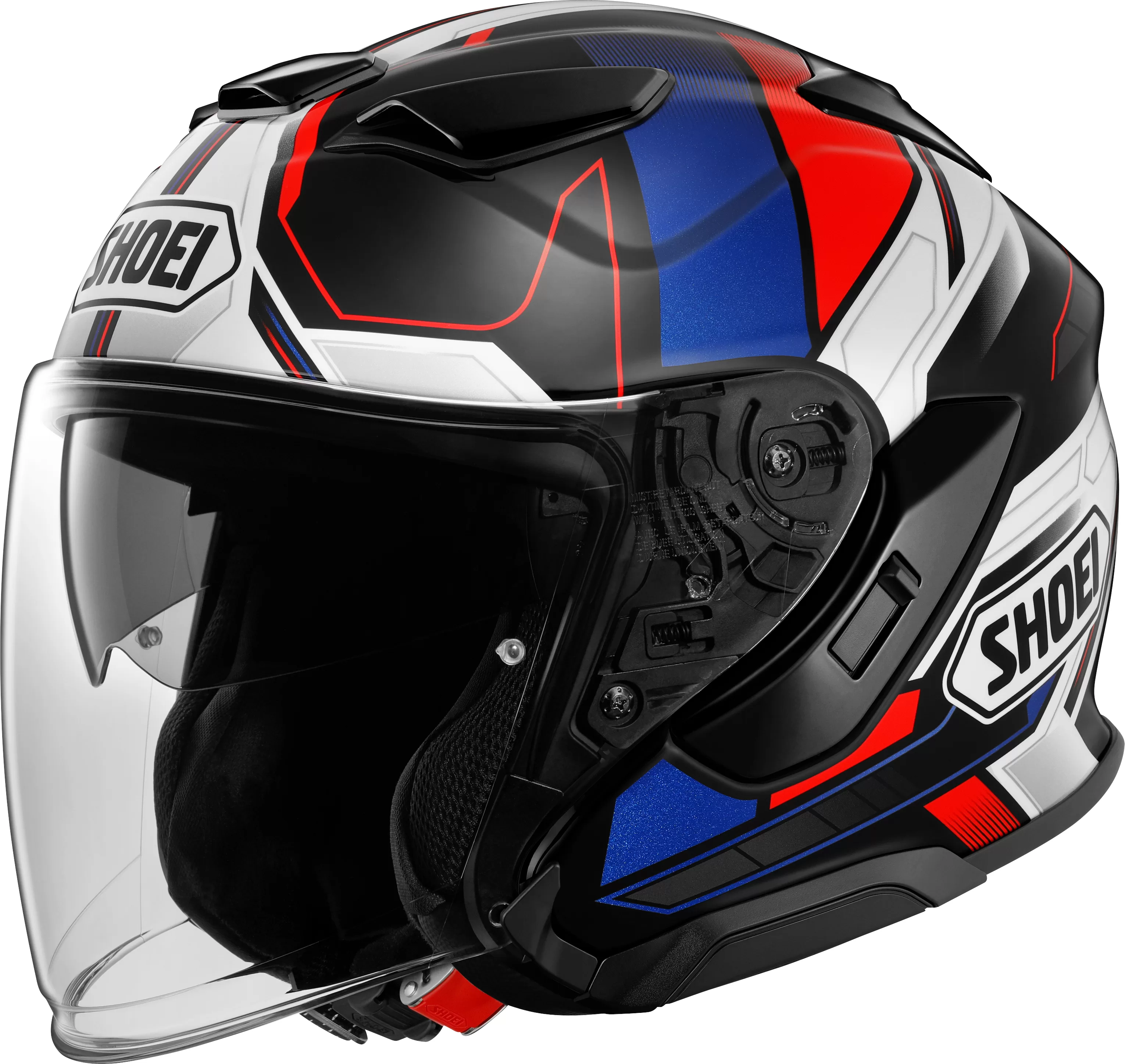 SHOEI jet motoristična čelada J-CRUISE 3 Whizzy TC-10 Črna/Modra/Rdeča/Bela L