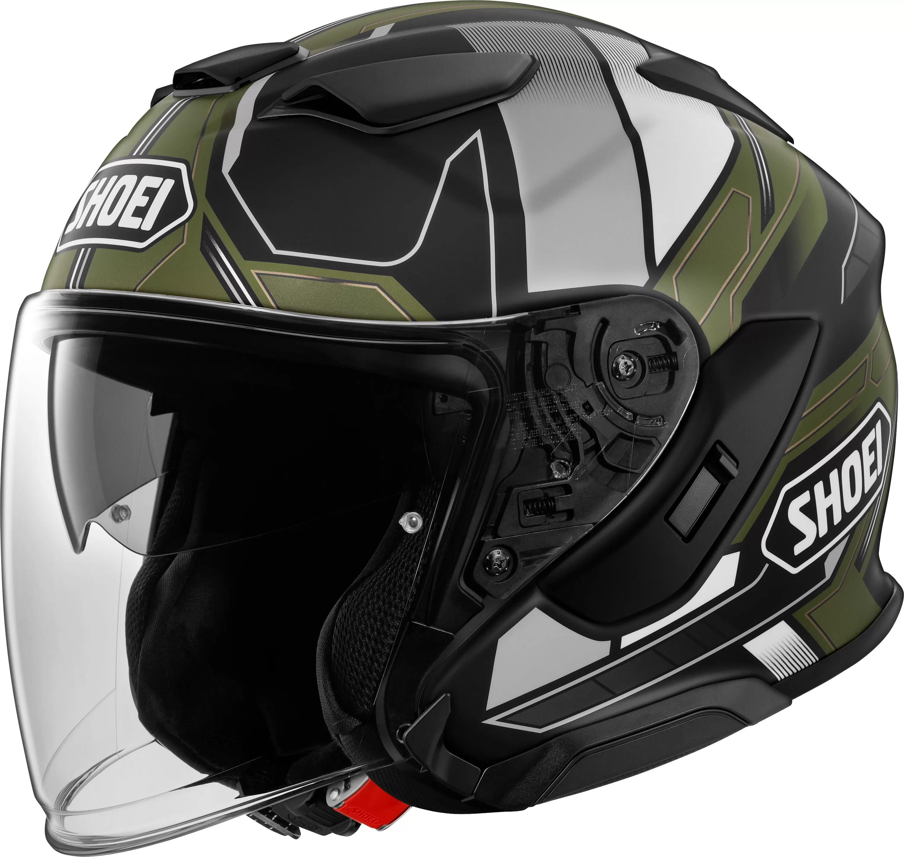 SHOEI jet motoristična čelada J-CRUISE 3 Whizzy TC-11 Črna/Zelena/Siva 2XL