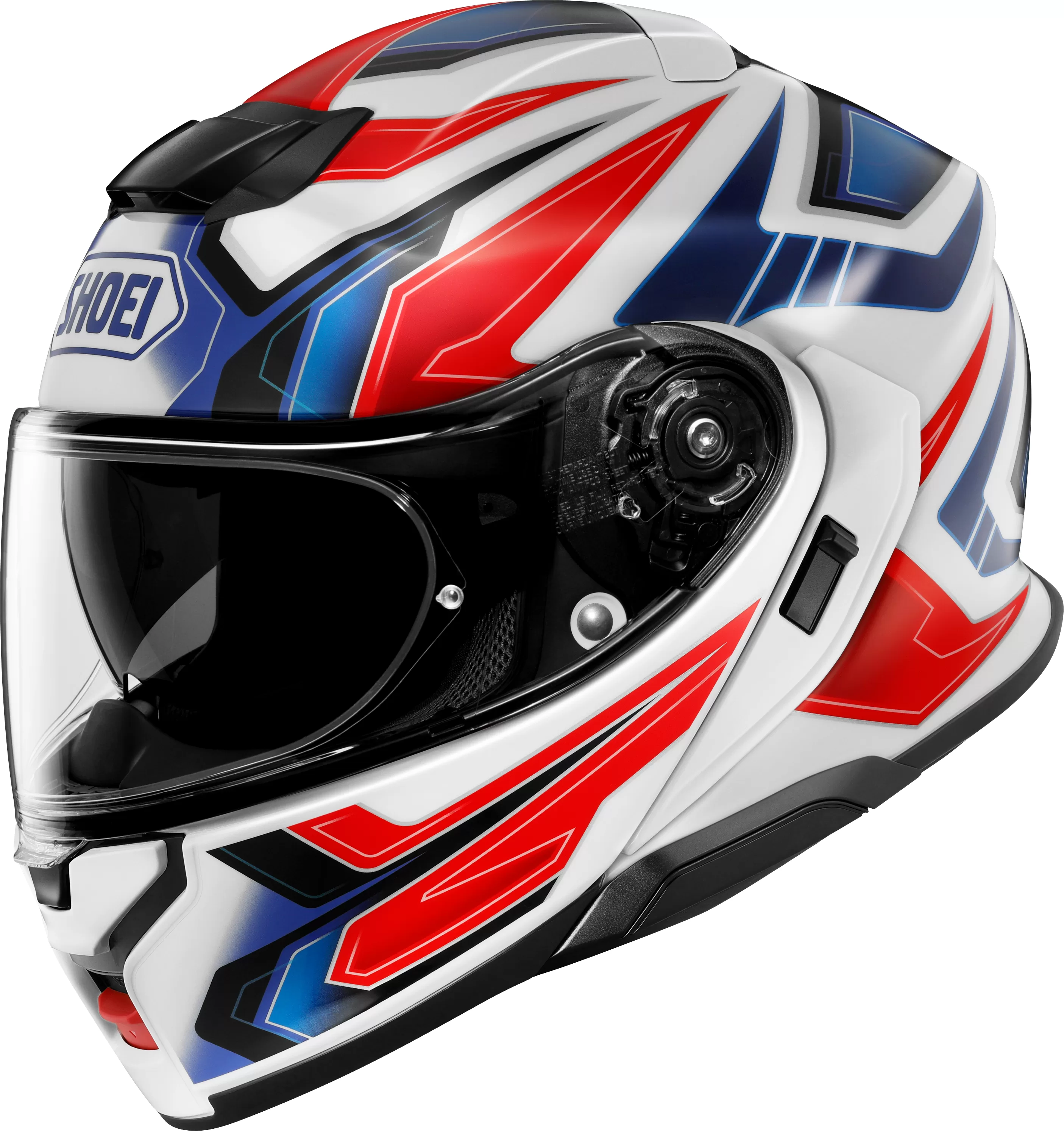 SHOEI preklopna motoristična čelada NEOTEC 3 Anthem TC-10 Bela/Modra/Rdeča 2XL