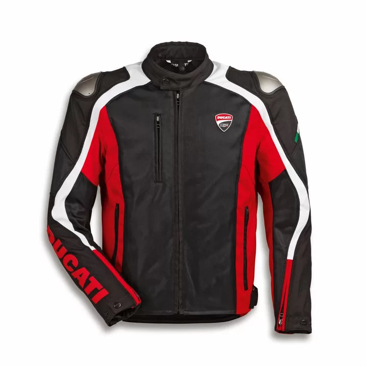 Ducati m. motoristična jakna CORSE C4 SUMMER Tex Črna/Rdeča/Bela 60