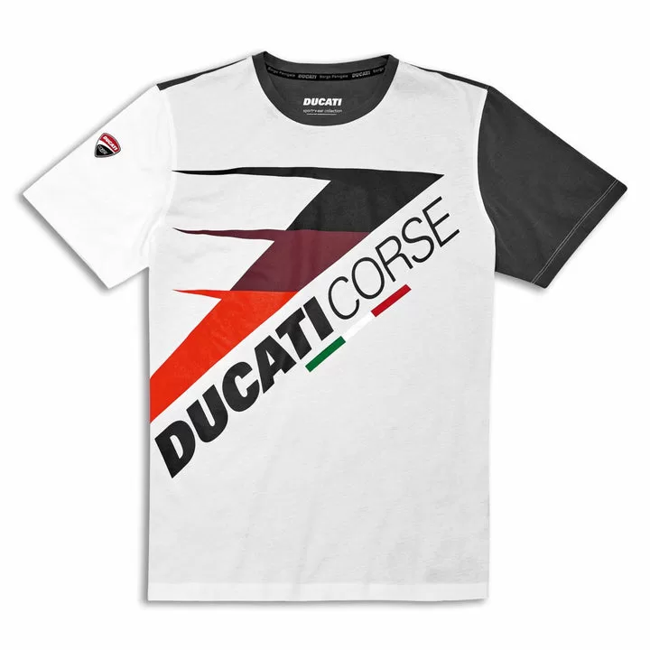 Ducati m. T-shirt CORSE SPEED Bela/Siva XS