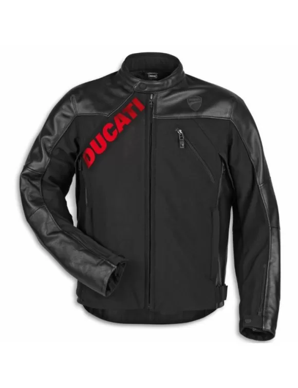 Ducati m. usnjena motoristična jakna LOGO C1 Črna 48