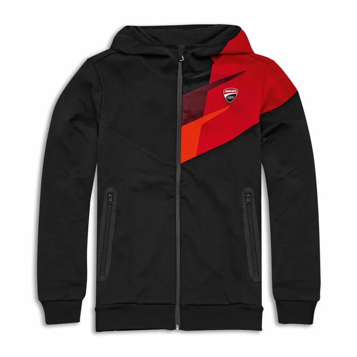 Ducati ž. jopa s kapuco CORSE SPORT Sweatshirt Črna/Rdeča XL