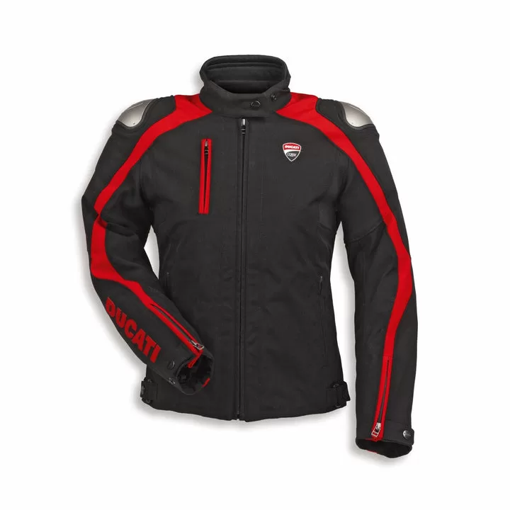 Ducati ž. motoristična jakna CORSE C6 Tex Črna/Rdeča 42