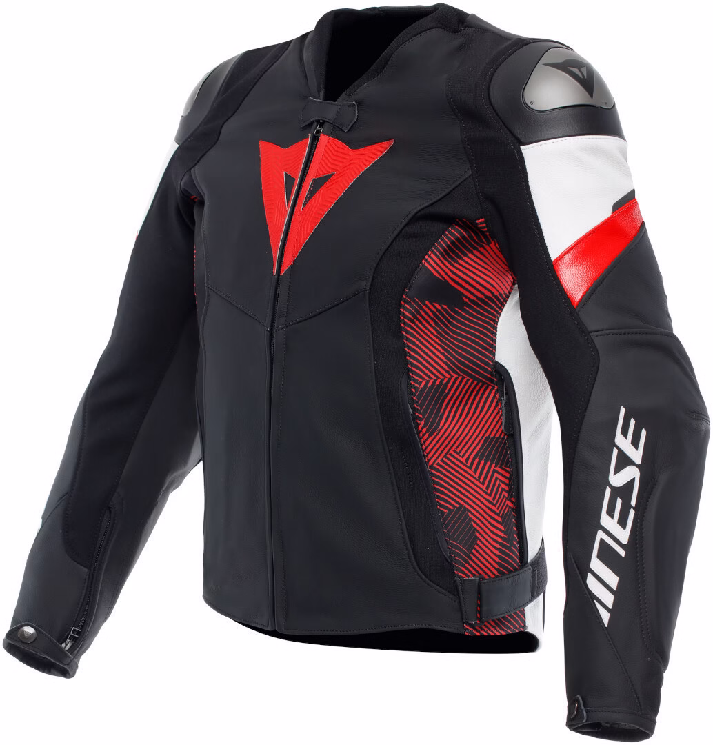 Dainese m. usnjena motoristična jakna AVRO 5 Črna/Rdeča/Bela 60