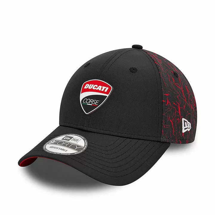 Ducati kapa CORSE CRINKLE Črna/Rdeča