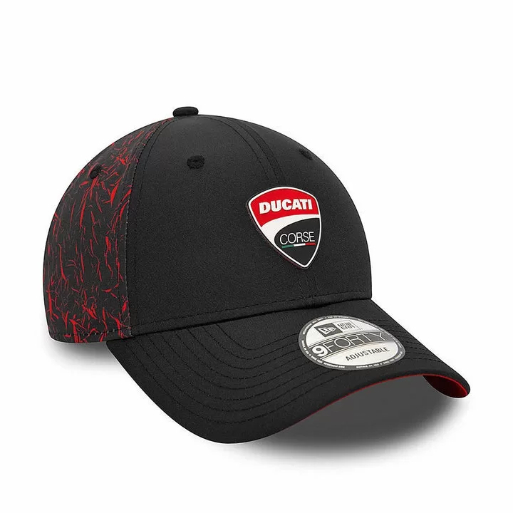 Ducati kapa CORSE CRINKLE Črna/Rdeča