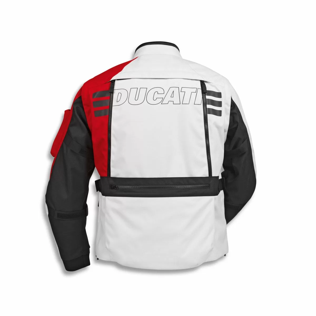 Ducati m. motoristična jakna EXPLORER TEX Bela/Rdeča 3XL