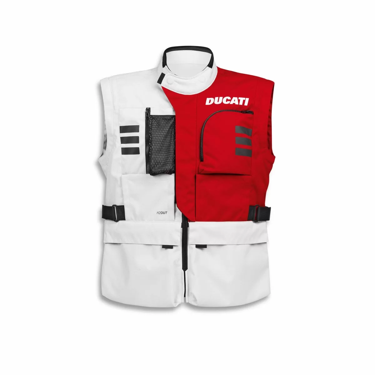 Ducati m. motoristična jakna EXPLORER TEX Bela/Rdeča 3XL
