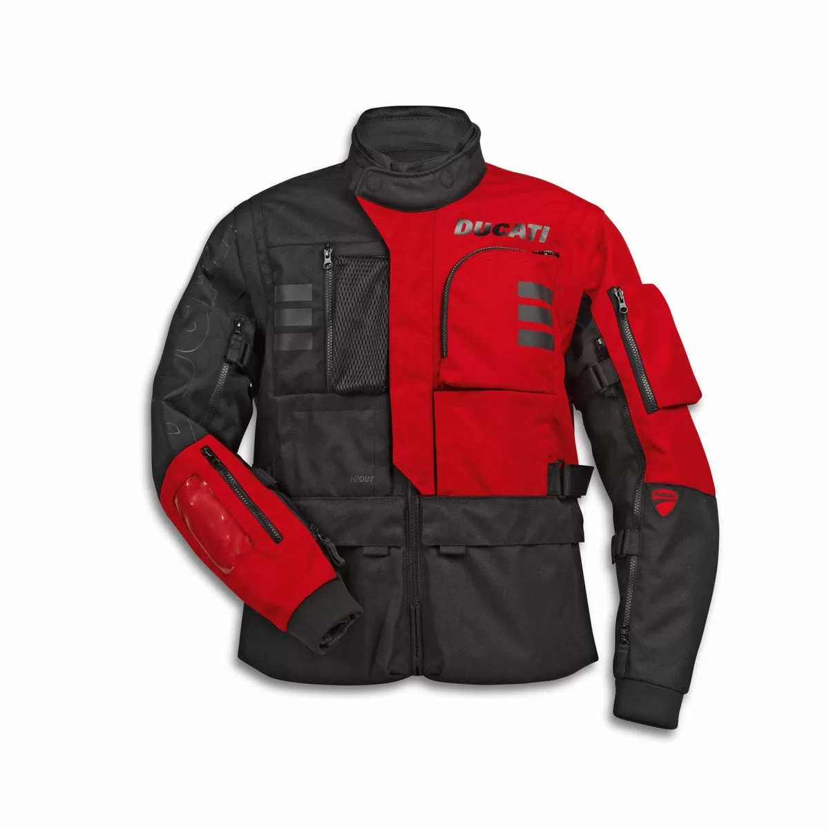 Ducati m. motoristična jakna EXPLORER TEX Črna/Rdeča XL