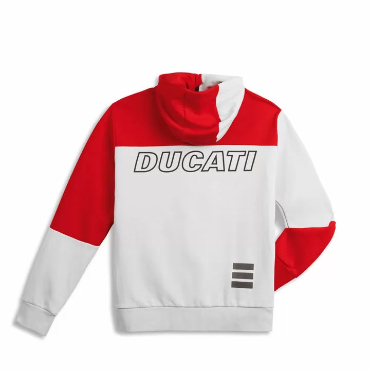 Ducati m. pulover s kapuco EXPLORER Bela/Rdeča 3XL