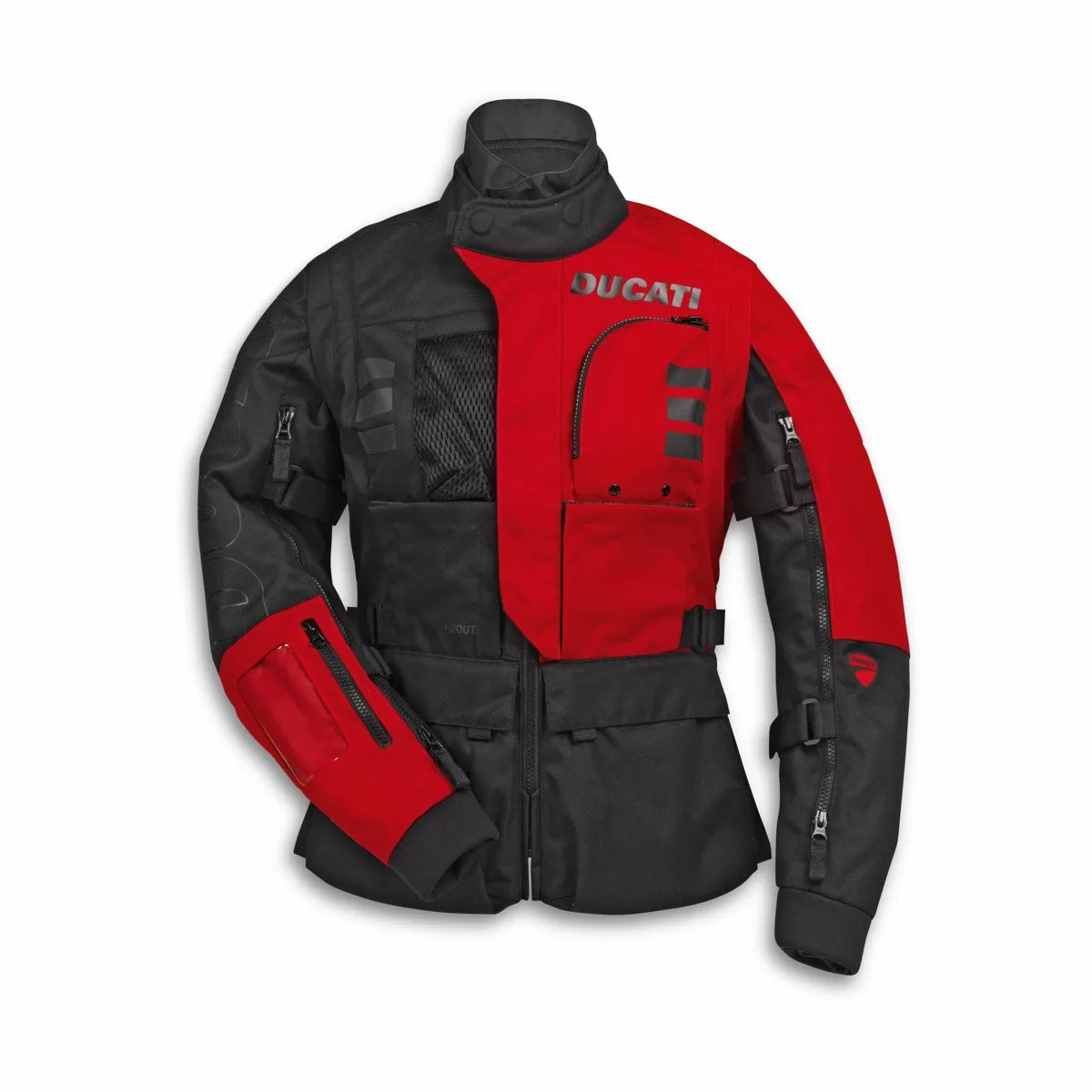 Ducati ž. motoristična jakna EXPLORER Tex Črna/Rdeča L