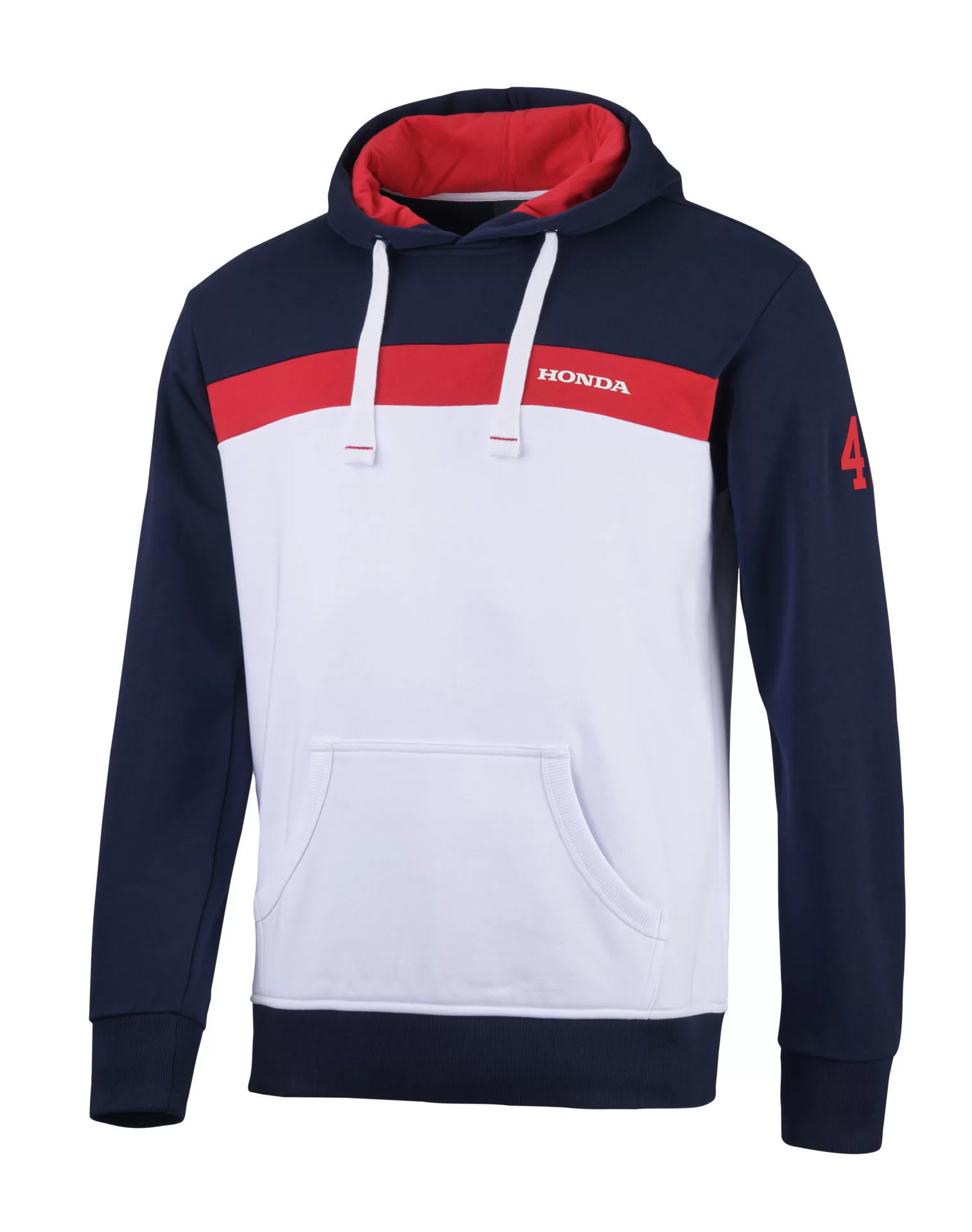 Honda Kenny m. pulover College 25 s kapuco Bela/Modra/Rdeča 3XL