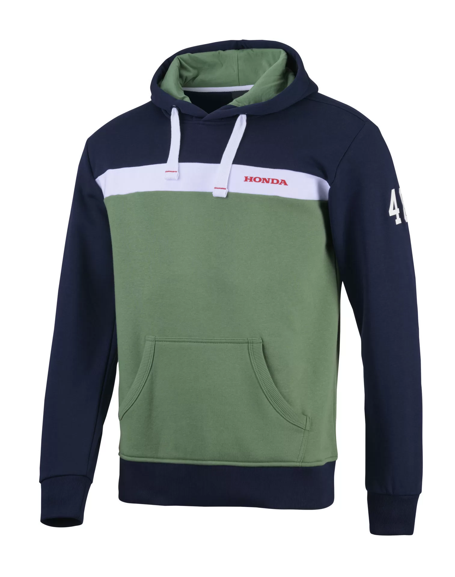 Honda Kenny m. pulover College 25 s kapuco Zelena/Modra/Bela 2XL