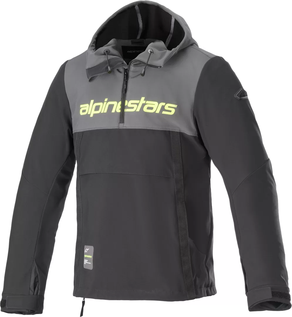 Alpinestars m. motoristični pulover SHERPA s kapuco in ščitniki Siva/Črna/Rumena S