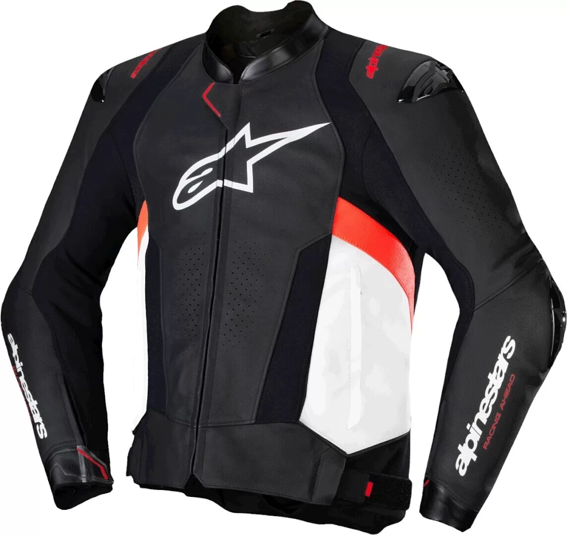 Alpinestars m. usnjena motoristična jakna MISSILE V3 Tech-Air Črna/Bela/Rdeča Fluo 58