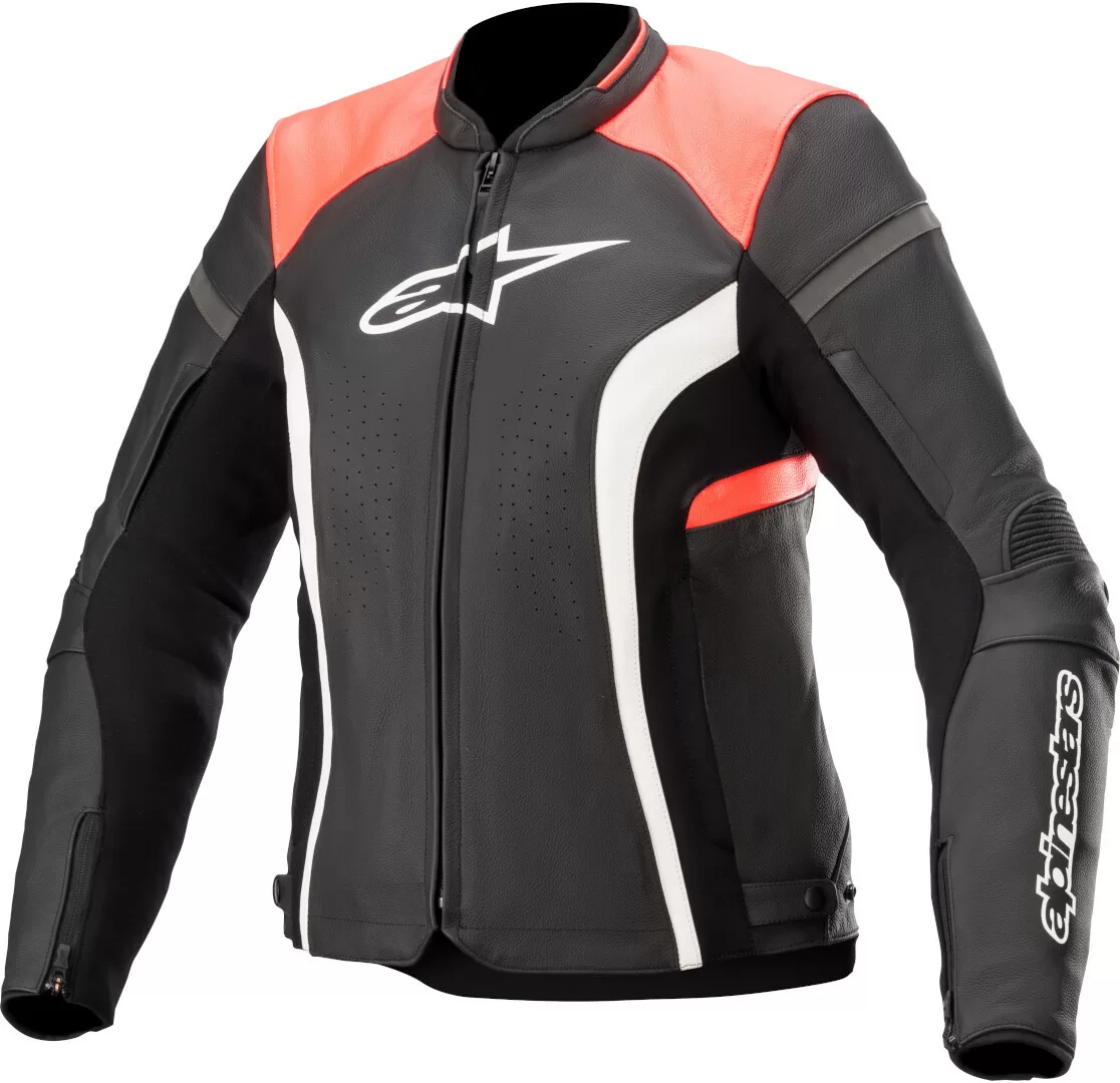 Alpinestars ž. usnjena motoristična jakna KIRA V2 Črna/Rdeča/Bela 50