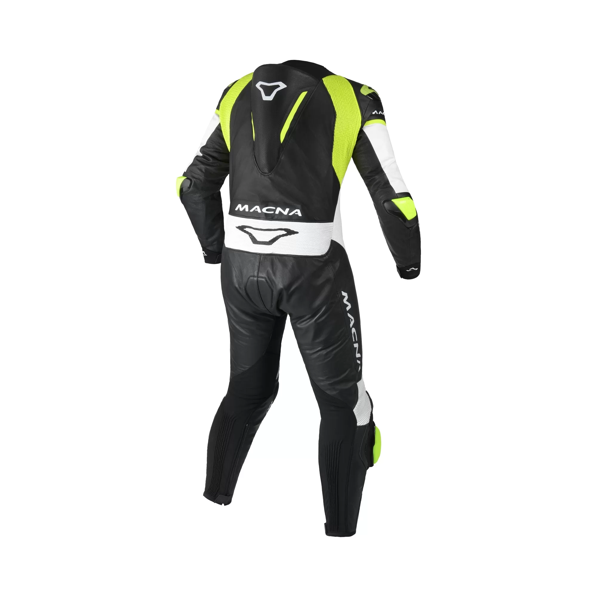 Macna m. motoristični kombinezon MIZURO 1D kenguru Črna/Bela/Rumena Fluo 52