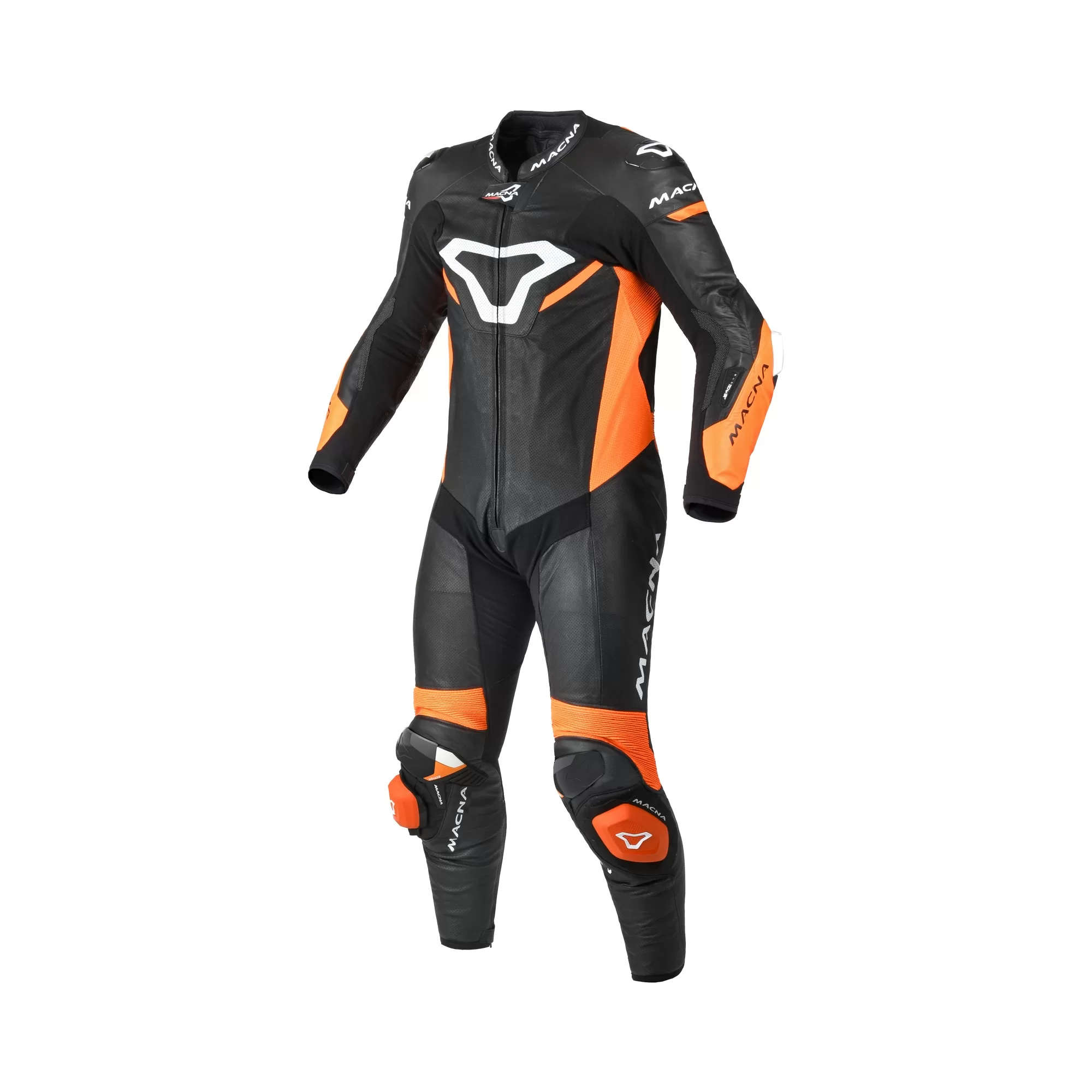 Macna m. motoristični kombinezon MIZURO 1D kenguru Črna/Oranžna 48