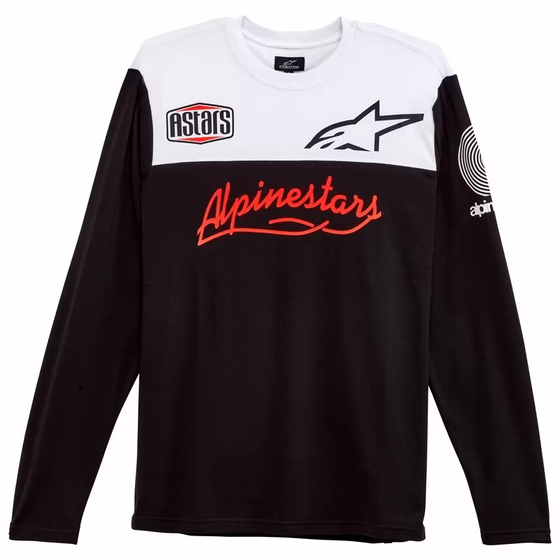 Alpinestars m. majica T-Shirt ELSEWHERE dolg rokav Črna/Bela/Rdeča XL