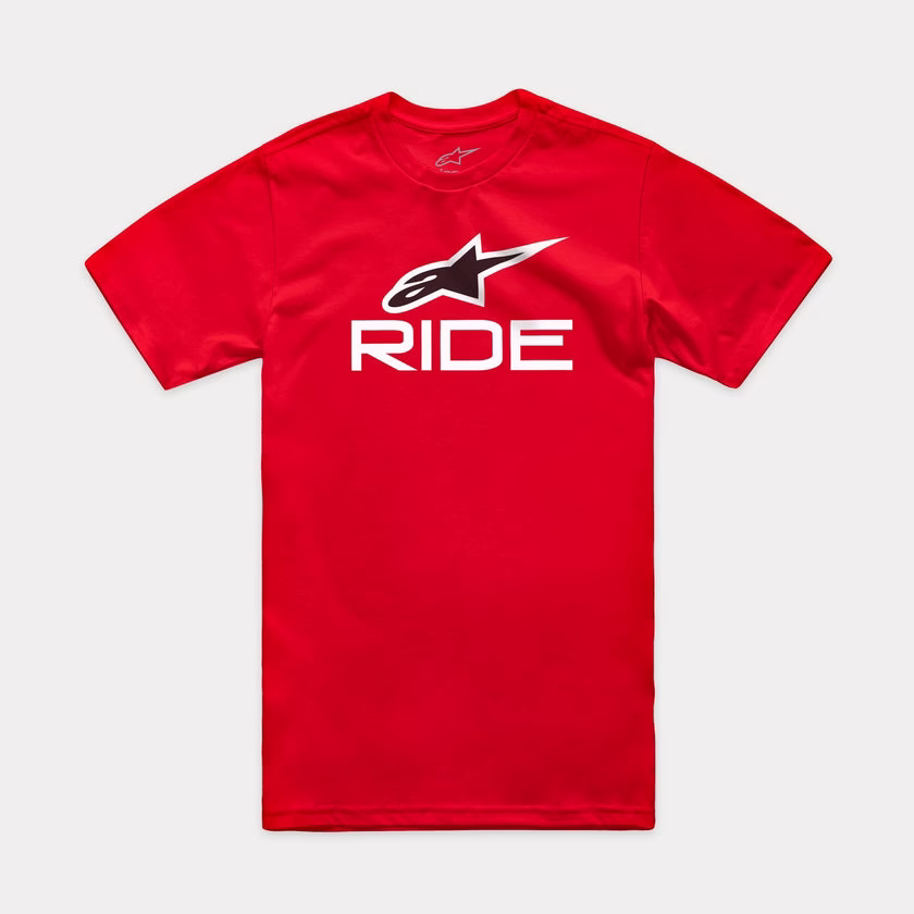 Alpinestars m. majica T-Shirt RIDE 4.0 Rdeča/Bela 2XL