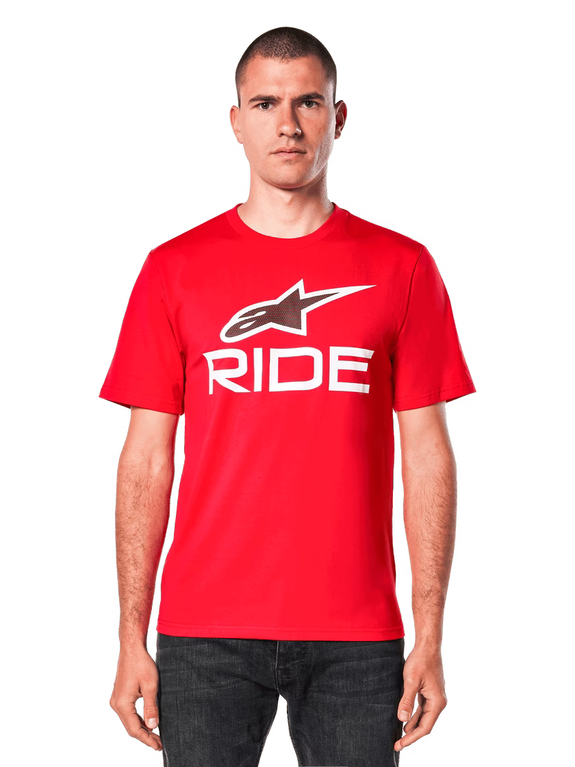 Alpinestars m. majica T-Shirt RIDE 4.0 Rdeča/Bela L
