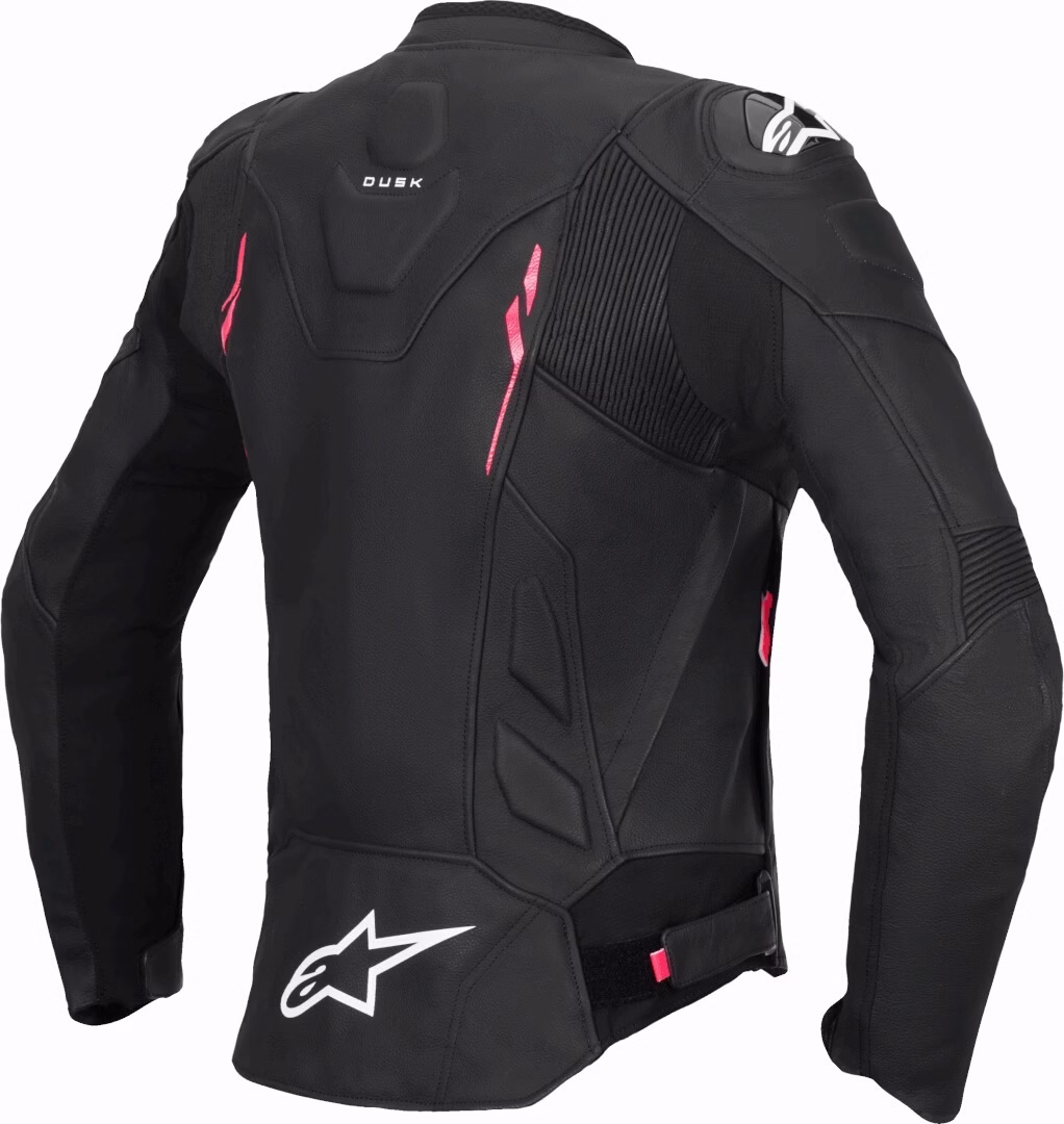 Alpinestars ž. usnjena motoristična jakna DUSK Črna/Bela/Roza 44
