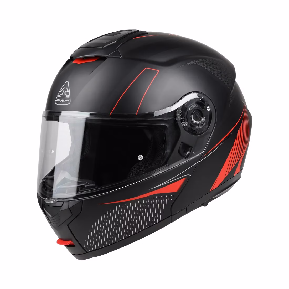 Bayard preklopna motoristična čelada FP-22 S NEBULA Črna/Rdeča XS