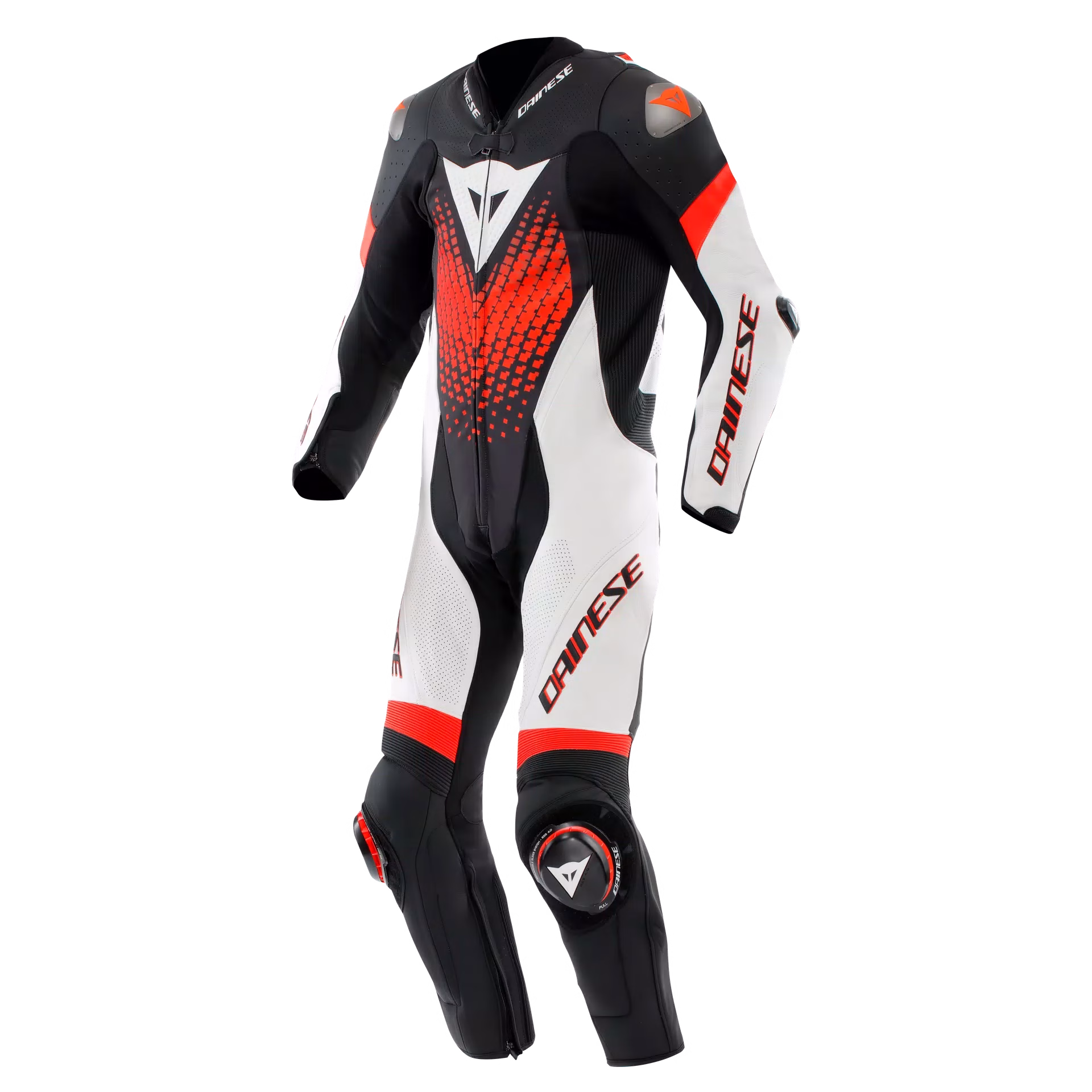 Dainese m. motoristični kombinezon LAGUNA SECA 1D V6 perforiran Črna/Bela/Rdeča Fluo 54