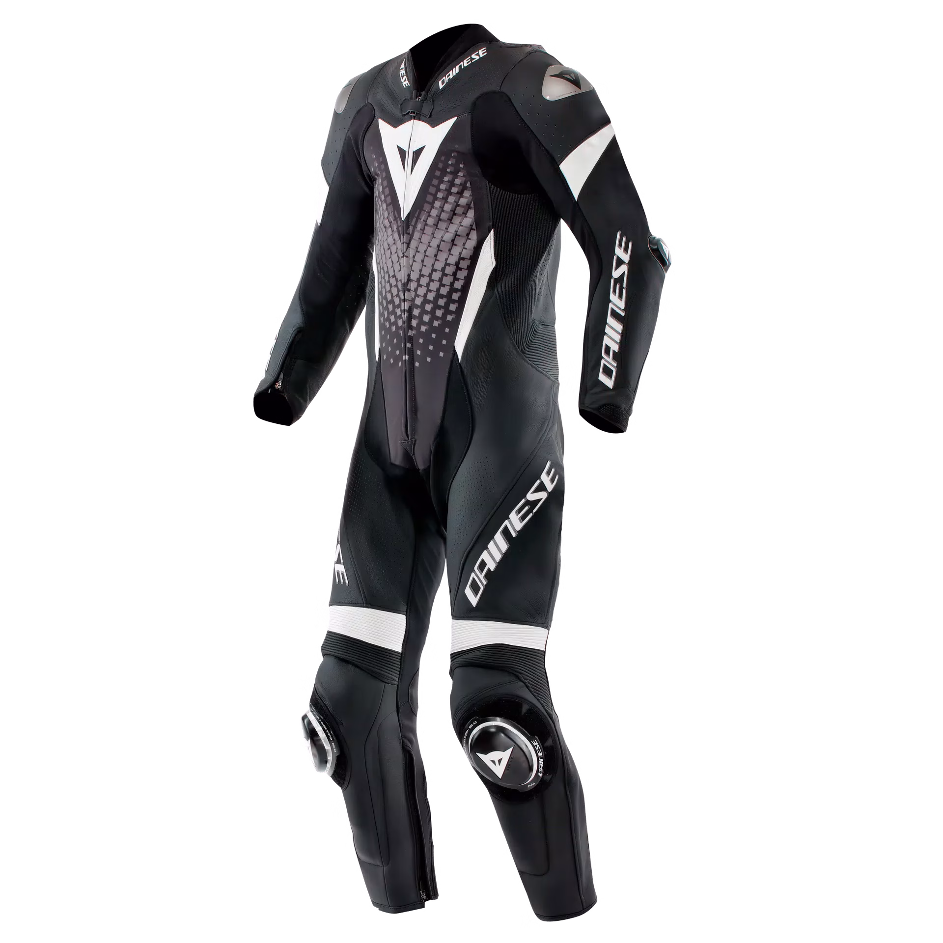 Dainese m. motoristični kombinezon LAGUNA SECA 1D V6 perforiran Črna/Bela/Siva 54