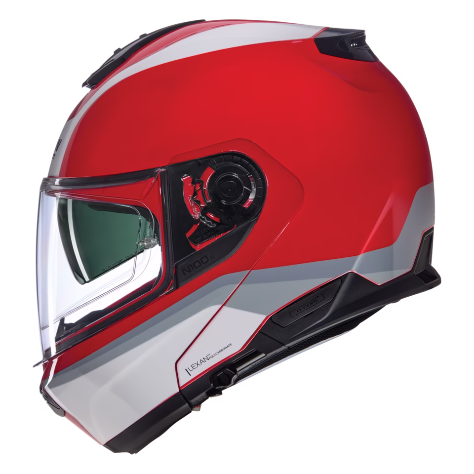 NOLAN preklopna motoristična čelada N100-6 Incognito 345 Rdeča/Bela/Srebrna M