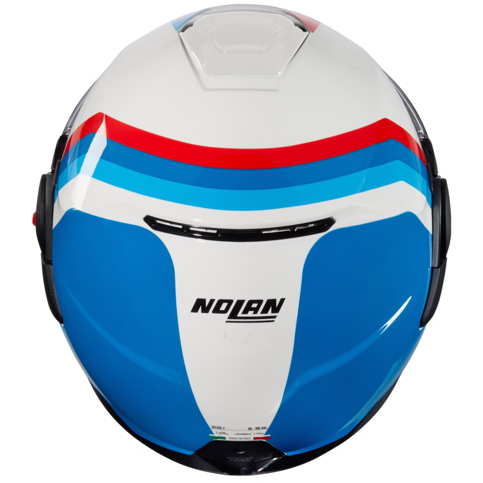 NOLAN preklopna motoristična čelada N120-1 Lineo 347 N-Com FLIP-BACK Bela/Modra/Rdeča M